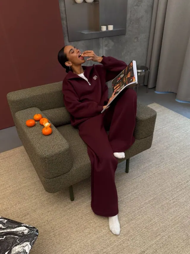 Monica Oversized Suit - Burgundy by Brand&Trend