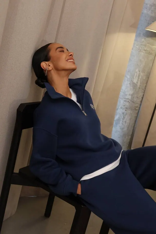 Monica Oversized Suit- Dark Blue by Brand&Trend